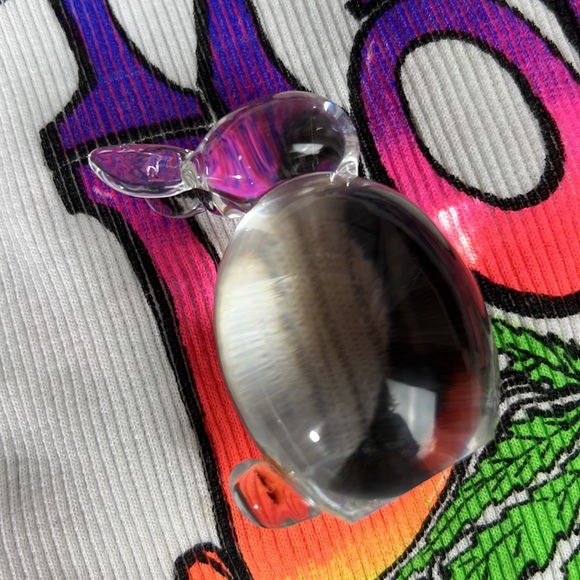 Vintage Crystal Glass Bunny Rabbit Paperweight Clear solid Flat Bottom 2.5” tall - Picture 5 of 13